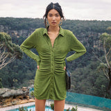 Emily Ratajkowski Dress Pleated Slim Temperament Sexy Elegant Dress