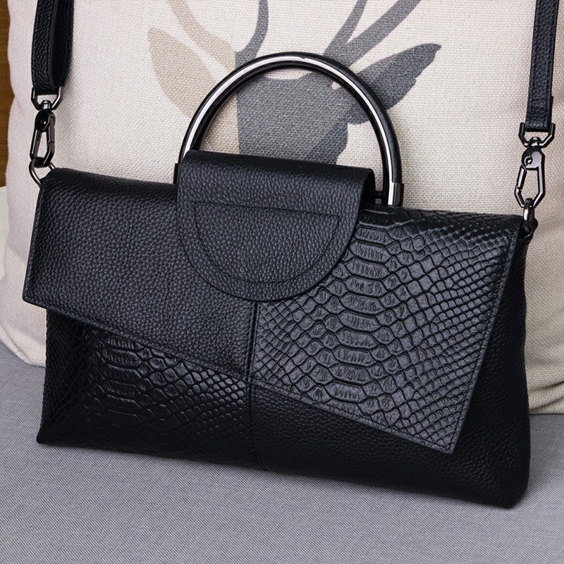 The Teacher Tote Genuine Leather Clutch Bag Fashion Ladies Bag Large Capacity Soft Leather Women's Bag Crossbody Cowhide Bag