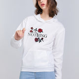 Black Rose Hoodie Casual Hooded Long Sleeve Loose Rose Printed Sweater