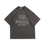 Blackair T Shirt Letter Print Short-Sleeve Men's Loose round Neck Cotton T-shirt