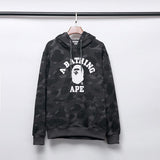 Shark Print Hoodie Autumn and Winter Camouflage Printed Cotton Velvet Padded Hooded Sweatshirt