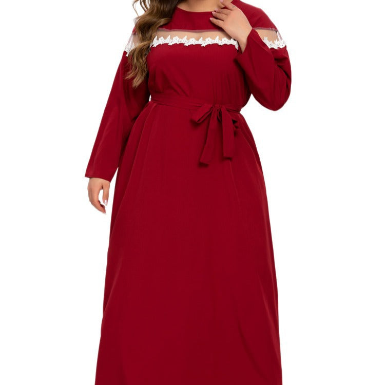 Women Plus Size Maxi Dresses Muslim Chiffon Arabic Dress