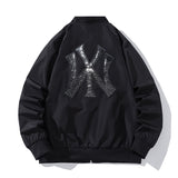 New York NYC Varsity Jacket Cotton-Padded Baseball Uniform Sequined Embroidered Jacket