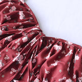 Homecoming Dresses Summer Women's Clothing Sexy Fashion Floral Pleated Lace-up