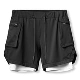 jogging shorts for men Fitness Summer Multi-Pocket Double Layer Men's Shorts Casual Fitness Sports Pants