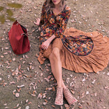 Beth Dutton Bohemian Winter Dress Maxi Dresses Vintage Printed Asymmetric Skirt Dress Maxi Dress