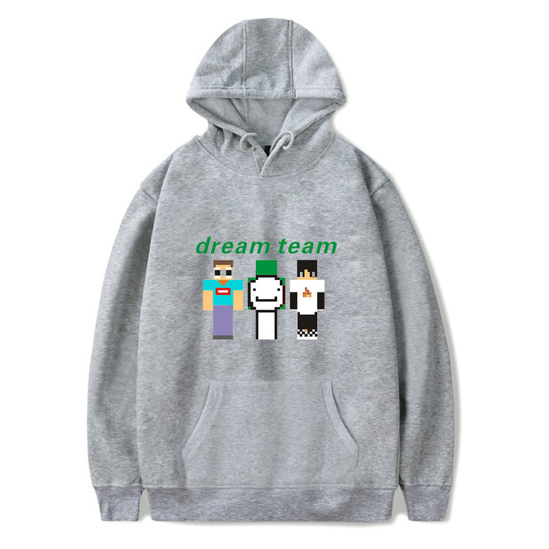 Dreamwastaken Men's Novelty Hoodies Dream Merch Shirt 2D Printed Casual Fashion Loose Hooded Sweater