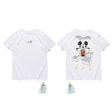 Summer Fashion Brand Ow Cartoon Mickey Loose Large Size Unisex off Short Sleeve Owt