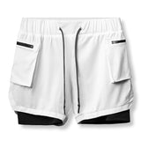 jogging shorts for men Fitness Summer Multi-Pocket Double Layer Men's Shorts Casual Fitness Sports Pants