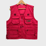 Men Utility Vest Work Zipper Tactical Work Vest Slim Pocket Jacket Spring Camouflage Men's Outdoor Casual