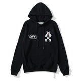 off Ow White Hooded Sweater Shirt Coat Owt Unisex Couple Terry Thin Bottoming