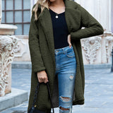 Women Sherpa Jacket Mid-Length Autumn and Winter Lapel Fur Cardigan Berber Fleece Coat