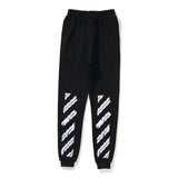 Off White Winter Pants Lettered Casual Cotton Trousers Ow Arrow