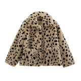Women Dalmatian Coat Loose Lambswool Women's Imitation Fur Leopard Print