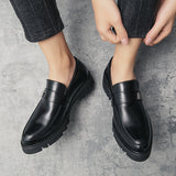 Loafers for Men round Toe Slip-on Casual British Men's Shoes