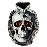 Skull Hoodie 3D Digital Printing Hoodie Horror Skull Printing Pattern