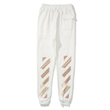 Off White Winter Pants Autumn and Winter Printed Trousers Men and Women Couple Terry Trousers Casual Sports Pants