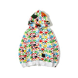 Shark Print Hoodie Shark Head Little Dinosaur Hoodie Men and Women Cardigan Coat Outerwear