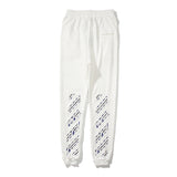 Off White Winter Pants Lettered Casual Cotton Trousers Ow Arrow