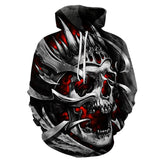 Skull Hoodie 3D Digital Printing Hoodie Horror Skull Printing Pattern