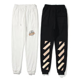 Off White Winter Pants Autumn and Winter Printed Trousers Men and Women Couple Terry Trousers Casual Sports Pants
