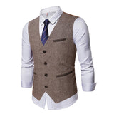 Mens Dress Vests Men's Vest Casual Jacket Business Waistcoat Autumn and Winter Leisure Suit Vest Business Slim Fit