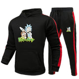 Rick and Morty Tracksuit Pullover Hoodie Sweatshirts Men's and Women's Sports Hooded Sweatshirt Sweatpants Printing Suit