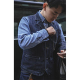 Tuxedo Vests Fall Winter Men's Denim Vest Multi-Pocket Vest