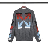 Off White Winter Sweaters Fall/Winter Off Pattern Pullover Knitted Sweater
