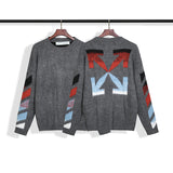 Off White Winter Sweaters Fall/Winter Off Pattern Pullover Knitted Sweater