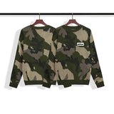 Off White Winter Sweaters Autumn and Winter Green Camouflage Knitted Sweater