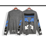 Off White Winter Sweaters Wool Gradient Arrow Men and Women Couple Loose-Fitting Pullover round-Neck Knitted Sweater