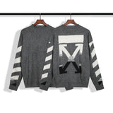 Off White Winter Sweaters Autumn and Winter Variable Arrow Mohair Men's and Women's Loose Knitted Sweater