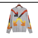 Off White Winter Sweaters Autumn Men's Mohair round Neck Sweater Sweater