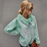 Women Sherpa Jacket Winter Warm Tie-Dyed Fur Sweater for Women