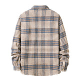 Mens Flannel Jacket Autumn and Winter Flannel Padded Plaid Shirt Men's Style Coat Shirt