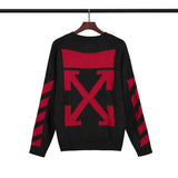 Off White Winter Sweaters Autumn and Winter Off Mohair Black Knitted Sweater