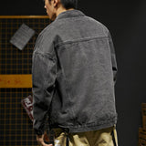 Denim Coat Men's Clothing Spring and Autumn Tops Loose-Fitting Denim Clothes plus Size Loose Men Denim Jacket