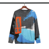 Off White Winter Sweaters Autumn and Winter Off Letter Mohair Men's and Women's Sweater