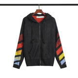 Off White Winter Sweaters Autumn and Winter Zipper Sweater Coat