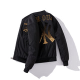 New York NYC Varsity Jacket Cotton Baseball Uniform Sequined Embroidered Jacket