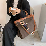 The Teacher Tote Crossbody Canvas Bag Large Capacity Totes Student Handbag