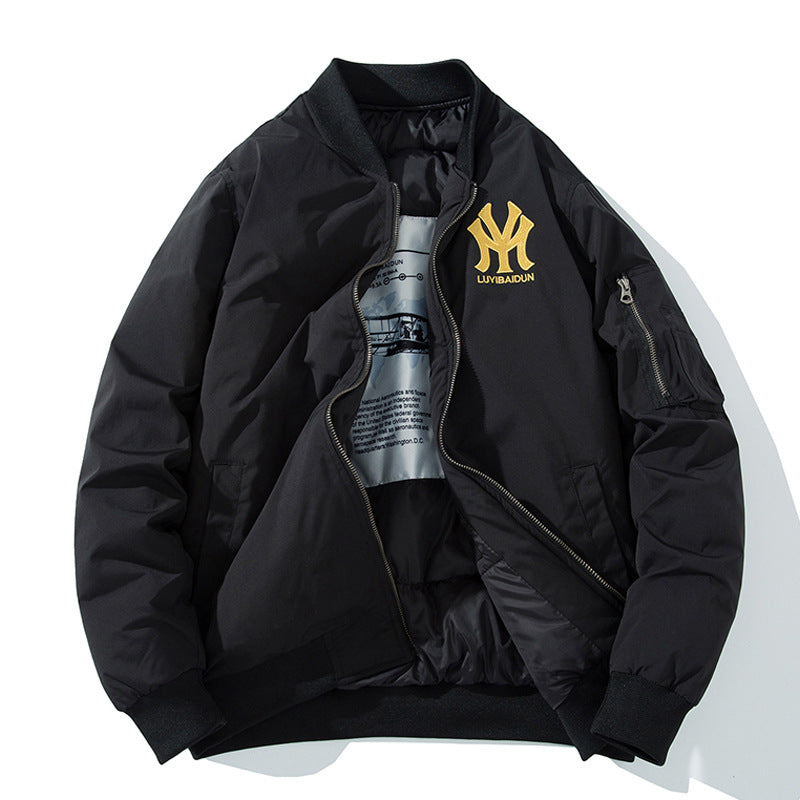 New York NYC Varsity Jacket Air Force MA1 Pilot Jacket Embroidered Baseball Uniform