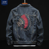Spring and Autumn Denim Jacket Men's Plus Size Loose Jacket Denim Clothing Men Denim Jacket