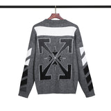 Off White Winter Sweaters Mohair Dark Gray Wool Knitted Sweater for Men and Women