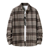 Mens Flannel Jacket Plaid Shirt Men's Style Coat Shirt