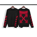 Off White Winter Sweaters Autumn and Winter Off Mohair Black Knitted Sweater