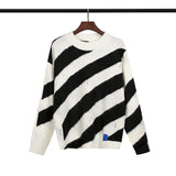 Off White Winter Sweaters Autumn and Winter Off Damaged Knitted Sweater