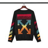 Off White Winter Sweaters Mohair Black Men and Women Pullover Knitted Sweater