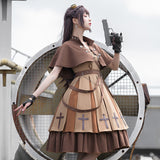 Gothic Lolita Harajuku Style Clothing Military Style Lolita Dress Solid Color Retro Military Uniform Lolita Autumn and Winter Full Set